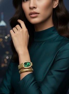 Emerald Serpenté™ Luxe Coil Watch ✨🐍💚