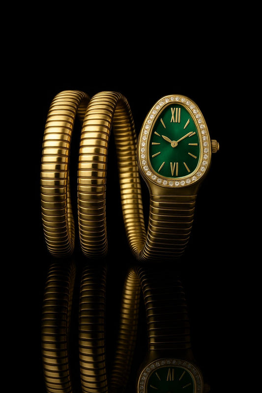 Emerald Serpenté™ Luxe Coil Watch ✨🐍💚